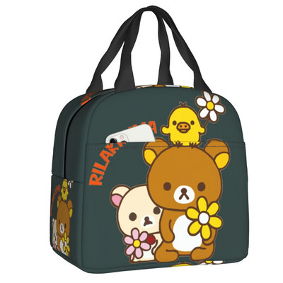 Персонализирана сладка чанта за обяд Rilakkuma Дамски топли охладителни изолирани кутии за обяд за студентско училище