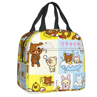 Vlastné roztomilé obedové tašky Rilakkuma pre ženy, teplé chladiace izolované obedové boxy pre študentov