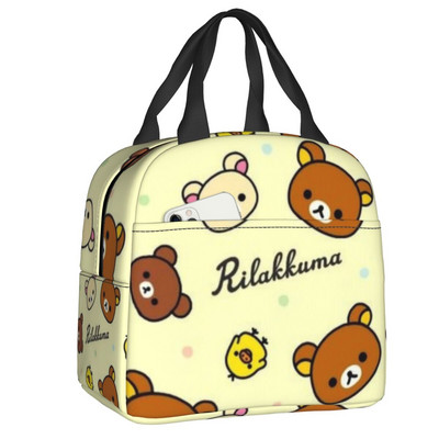 Vlastné roztomilé obedové tašky Rilakkuma pre ženy, teplé chladiace izolované obedové boxy pre študentov