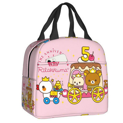 Vlastné roztomilé obedové tašky Rilakkuma pre ženy, teplé chladiace izolované obedové boxy pre študentov