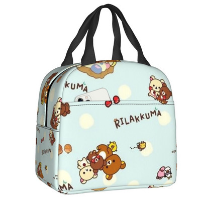 Vlastné roztomilé obedové tašky Rilakkuma pre ženy, teplé chladiace izolované obedové boxy pre študentov