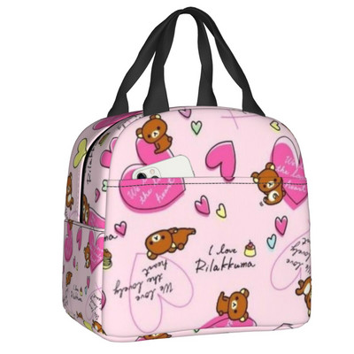 Vlastné roztomilé obedové tašky Rilakkuma pre ženy, teplé chladiace izolované obedové boxy pre študentov