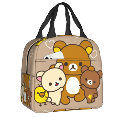 Vlastné roztomilé obedové tašky Rilakkuma pre ženy, teplé chladiace izolované obedové boxy pre študentov