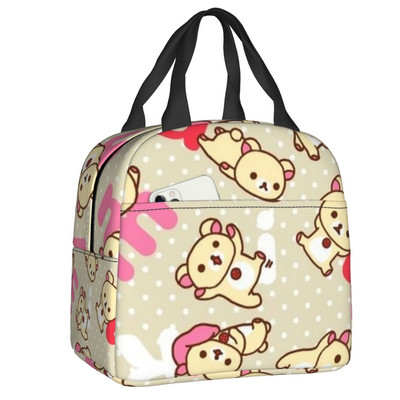 Vlastné roztomilé obedové tašky Rilakkuma pre ženy, teplé chladiace izolované obedové boxy pre študentov