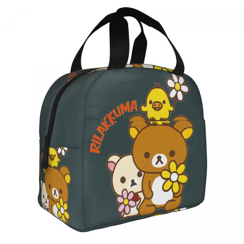 Vlastné roztomilé obedové tašky Rilakkuma pre ženy, teplé chladiace izolované obedové boxy pre študentov