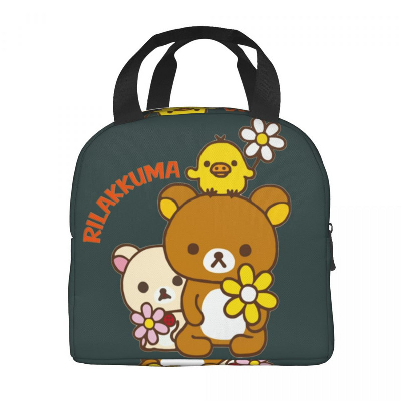 Vlastné roztomilé obedové tašky Rilakkuma pre ženy, teplé chladiace izolované obedové boxy pre študentov