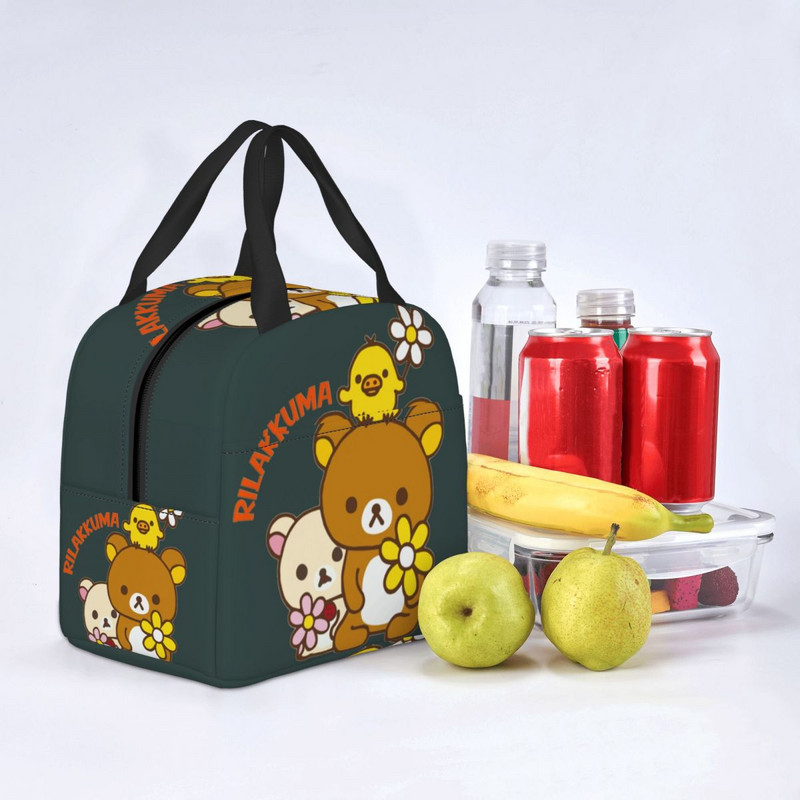Vlastné roztomilé obedové tašky Rilakkuma pre ženy, teplé chladiace izolované obedové boxy pre študentov