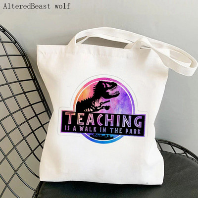 Tanári kellékek Bevásárlótáska Speciális oktatás Tanári táska Vászon Shopper Bag lány kézitáska Vállas hölgy ajándéktáska