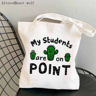 Tanári kellékek Bevásárlótáska Speciális oktatás Tanári táska Vászon Shopper Bag lány kézitáska Vállas hölgy ajándéktáska