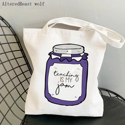 Tanári kellékek Bevásárlótáska Speciális oktatás Tanári táska Vászon Shopper Bag lány kézitáska Vállas hölgy ajándéktáska