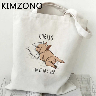 French Bulldog bevásárlótáska hordtáska újrafelhasználható újrahasznosítható táska vászon öko bevásárlótáska sac cabas ökotáska bolsas újrahasznosítható táska szövet