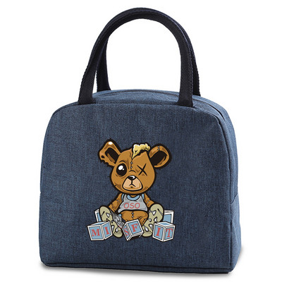 Pusdienu soma Mode Bērnu Sievietēm Vīriešu Siltumizolācija Lāču Apdruka Pārnēsājams Ceļojumu Pikniks Pārtikas Uzglabāšanas Kaste Ledusskapis Dzesētājs Rokassomu Tote