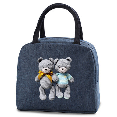 Pusdienu soma Mode Bērnu Sievietēm Vīriešu Siltumizolācija Lāču Apdruka Pārnēsājams Ceļojumu Pikniks Pārtikas Uzglabāšanas Kaste Ledusskapis Dzesētājs Rokassomu Tote