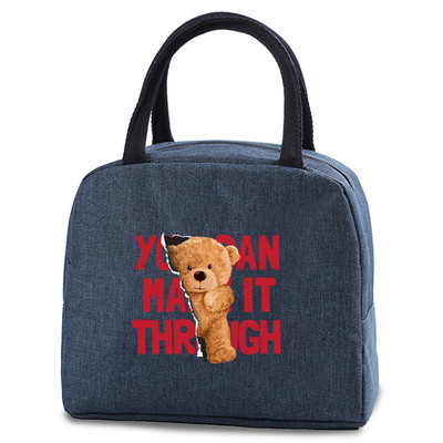 Pusdienu soma Mode Bērnu Sievietēm Vīriešu Siltumizolācija Lāču Apdruka Pārnēsājams Ceļojumu Pikniks Pārtikas Uzglabāšanas Kaste Ledusskapis Dzesētājs Rokassomu Tote