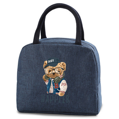 Pusdienu soma Mode Bērnu Sievietēm Vīriešu Siltumizolācija Lāču Apdruka Pārnēsājams Ceļojumu Pikniks Pārtikas Uzglabāšanas Kaste Ledusskapis Dzesētājs Rokassomu Tote