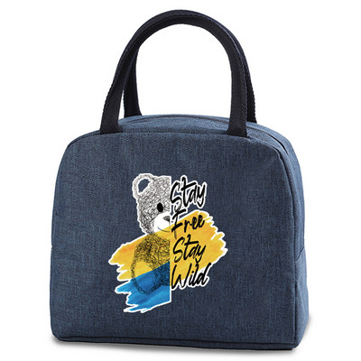 Pusdienu soma Mode Bērnu Sievietēm Vīriešu Siltumizolācija Lāču Apdruka Pārnēsājams Ceļojumu Pikniks Pārtikas Uzglabāšanas Kaste Ledusskapis Dzesētājs Rokassomu Tote