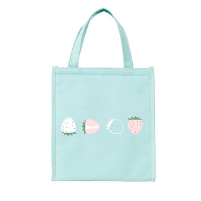 PURDORED 1 bucată sac de prânz cu fructe din desene animate pentru femei, cutie de prânz pentru picnic termic, pungă izolatoare, pungă Bento, organizator de fructe de călătorie