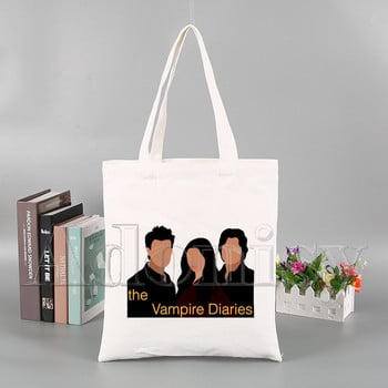 The Vampire Diaries Funny Shopping Bag Graphic Tote Harajuku Γυναικεία πάνινη τσάντα ώμου Γυναικεία Ulzzang Eco Large-Capacity