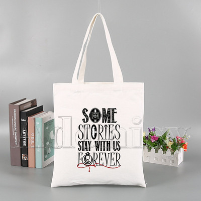 „Vampyro dienoraščiai“ Juokingas pirkinių krepšys „Harajuku“ moteriškas drobinis pečių krepšys, moteriškas „Ulzzang Eco“ didelės talpos