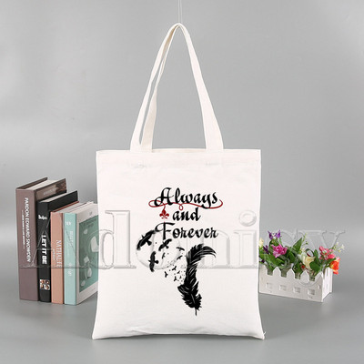 „Vampyro dienoraščiai“ Juokingas pirkinių krepšys „Harajuku“ moteriškas drobinis pečių krepšys, moteriškas „Ulzzang Eco“ didelės talpos