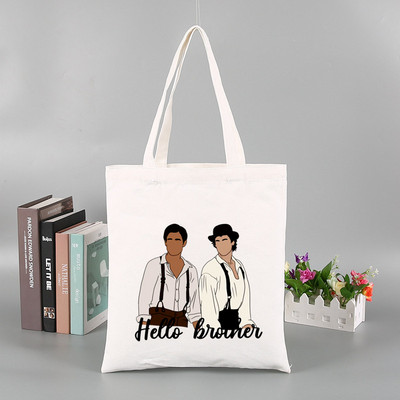 „Vampyro dienoraščiai“ Juokingas pirkinių krepšys „Harajuku“ moteriškas drobinis pečių krepšys, moteriškas „Ulzzang Eco“ didelės talpos