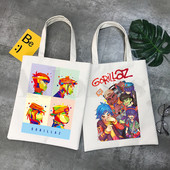 Trupa de muzică Gorillaz PUNK ROCK Design Genți de pânză de umăr Geanta de mână pentru colegiu Harajuku de mare capacitate Geanta de cumpărături