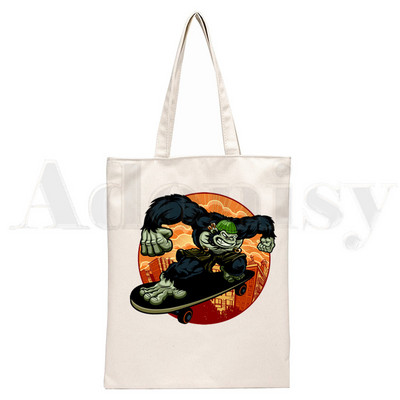 Trupa de muzică Gorillaz PUNK ROCK Design Genți de pânză de umăr Geanta de mână pentru colegiu Harajuku de mare capacitate Geanta de cumpărături