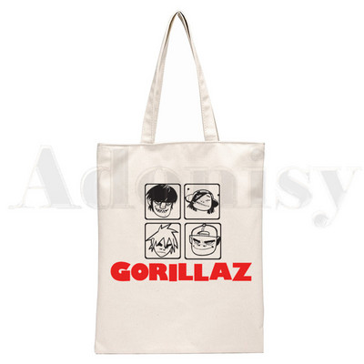 Trupa de muzică Gorillaz PUNK ROCK Design Genți de pânză de umăr Geanta de mână pentru colegiu Harajuku de mare capacitate Geanta de cumpărături