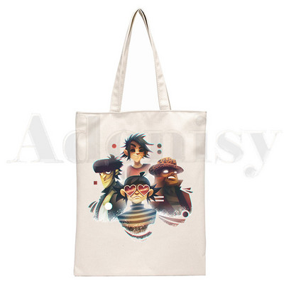 Trupa de muzică Gorillaz PUNK ROCK Design Genți de pânză de umăr Geanta de mână pentru colegiu Harajuku de mare capacitate Geanta de cumpărături