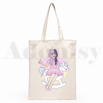 Melanie Martinez Kpop Letné grafické estetické grafické kreslené potlače Nákupné tašky Dievčenská móda Ležérne balenie Kabelka