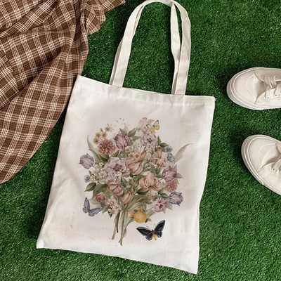 Dámska plátená taška na knihy, ležérna lacná taška cez rameno s veľkou kapacitou, nákupná taška, módna kabelka Harajuku Ulzzang
