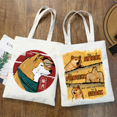 Shiba Inu disaini õlakottid suure mahutavusega kolledži Jaapani armas kawaii koer Harajuku käekott naiste kott ostukott