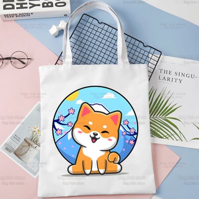 Shiba Inu disaini õlakottid suure mahutavusega kolledži Jaapani armas kawaii koer Harajuku käekott naiste kott ostukott
