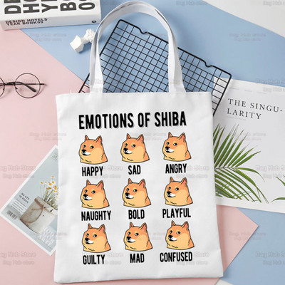 Shiba Inu disaini õlakottid suure mahutavusega kolledži Jaapani armas kawaii koer Harajuku käekott naiste kott ostukott