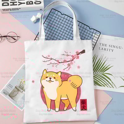 Shiba Inu disaini õlakottid suure mahutavusega kolledži Jaapani armas kawaii koer Harajuku käekott naiste kott ostukott