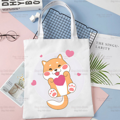 Shiba Inu disaini õlakottid suure mahutavusega kolledži Jaapani armas kawaii koer Harajuku käekott naiste kott ostukott