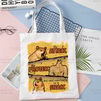 Shiba Inu disaini õlakottid suure mahutavusega kolledži Jaapani armas kawaii koer Harajuku käekott naiste kott ostukott