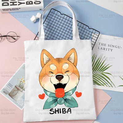 Shiba Inu disaini õlakottid suure mahutavusega kolledži Jaapani armas kawaii koer Harajuku käekott naiste kott ostukott