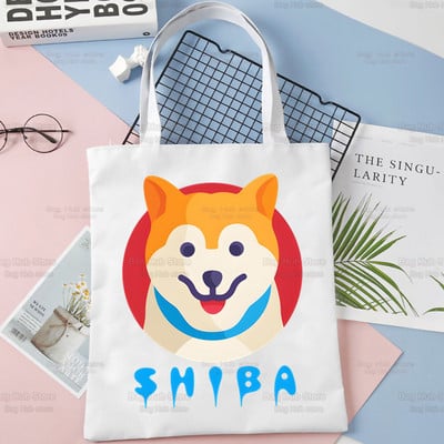 Shiba Inu disaini õlakottid suure mahutavusega kolledži Jaapani armas kawaii koer Harajuku käekott naiste kott ostukott