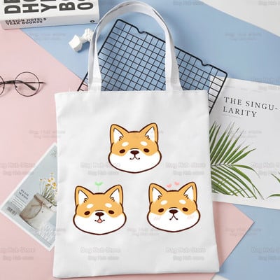 Shiba Inu disaini õlakottid suure mahutavusega kolledži Jaapani armas kawaii koer Harajuku käekott naiste kott ostukott