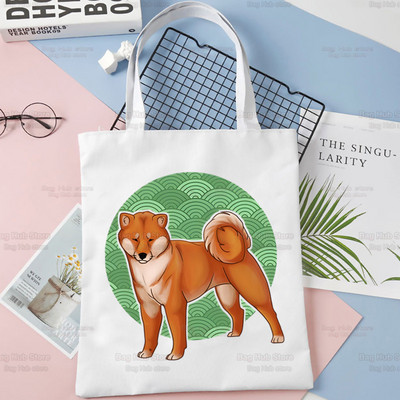 Shiba Inu disaini õlakottid suure mahutavusega kolledži Jaapani armas kawaii koer Harajuku käekott naiste kott ostukott