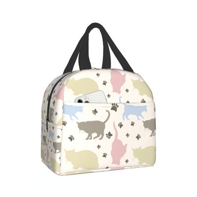 Smiješne slatke mačke, izolirana torba za ručak, prijenosna termalna kutija za hlađenje, višekratna torba za piknik Bento torba za žene, djecu, posao, škola, putovanja