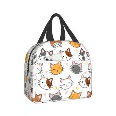 Smiješne slatke mačke, izolirana torba za ručak, prijenosna termalna kutija za hlađenje, višekratna torba za piknik Bento torba za žene, djecu, posao, škola, putovanja