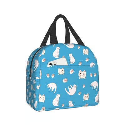 Smiješne slatke mačke, izolirana torba za ručak, prijenosna termalna kutija za hlađenje, višekratna torba za piknik Bento torba za žene, djecu, posao, škola, putovanja