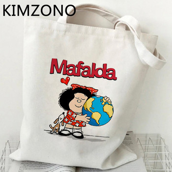 Mafalda τσάντα για ψώνια καμβά tote τσάντα για ψώνια τσάντα από γιούτα ανακύκλωση τσάντα αγοραστή τσάντα τσάντα cabas bolsa compra tote net sacolas