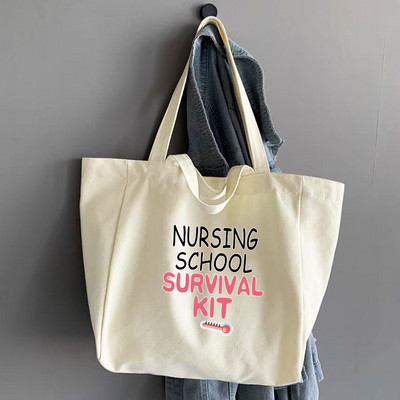 Ženske torbe Torba za kupnju na rame Prijenosna platnena velika sklopiva torba za višekratnu upotrebu Medicinska sestra Radna ekološka pohrana Ručne torbe za kupnju namirnica