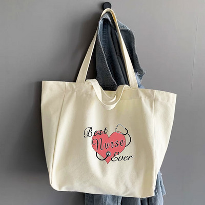 Ženske torbe Torba za kupnju na rame Prijenosna platnena velika sklopiva torba za višekratnu upotrebu Medicinska sestra Radna ekološka pohrana Ručne torbe za kupnju namirnica