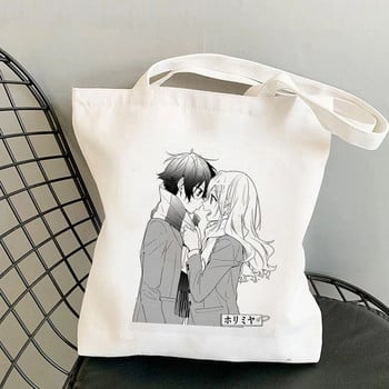 Shopper Cartoons Honey moon bee Printed Tote Bag γυναικών Harajuku shopper τσάντα κορίτσι Τσάντα ώμου για ψώνια Lady Canvas Bag