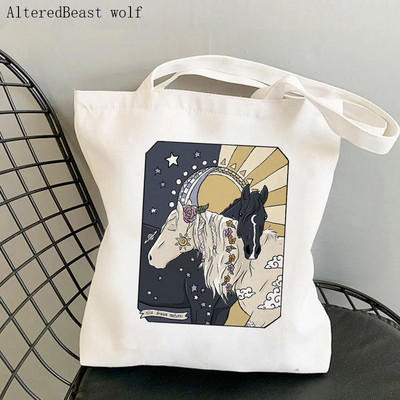 Ženska torba za kupnju The Sun and Moon horse Kawaii torba Harajuku Shopping Platnena torba za kupovinu torba za djevojku Ženska torba na rame