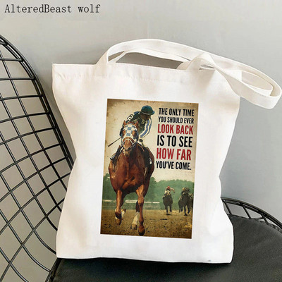 Ženska torba za kupnju The Sun and Moon horse Kawaii torba Harajuku Shopping Platnena torba za kupovinu torba za djevojku Ženska torba na rame